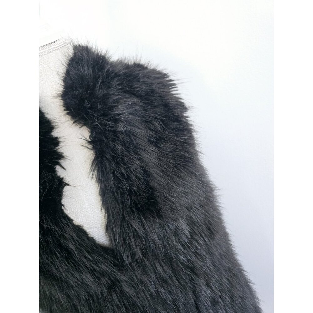 Donna Salyers Fabulous Furs Faux Fur Hair Black Vegan Vest Size S Small — image 2 of 8